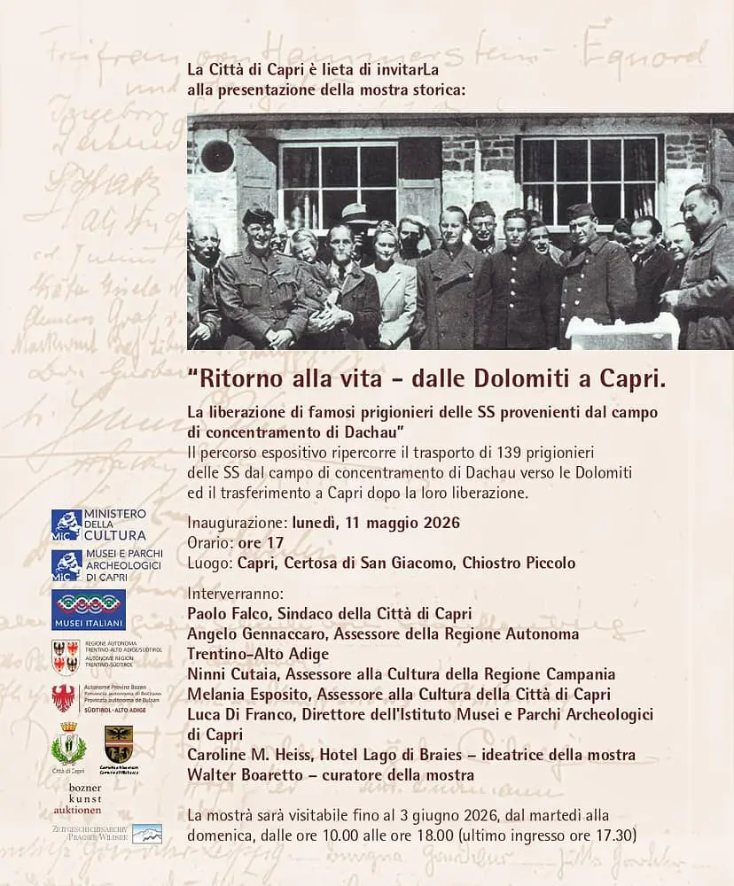 Ritorno alla vita – dalle Dolomiti a Capri - Mostra documentaria alla Certosa di San Giacomo